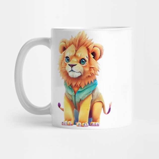 colorful cute lion by A&A